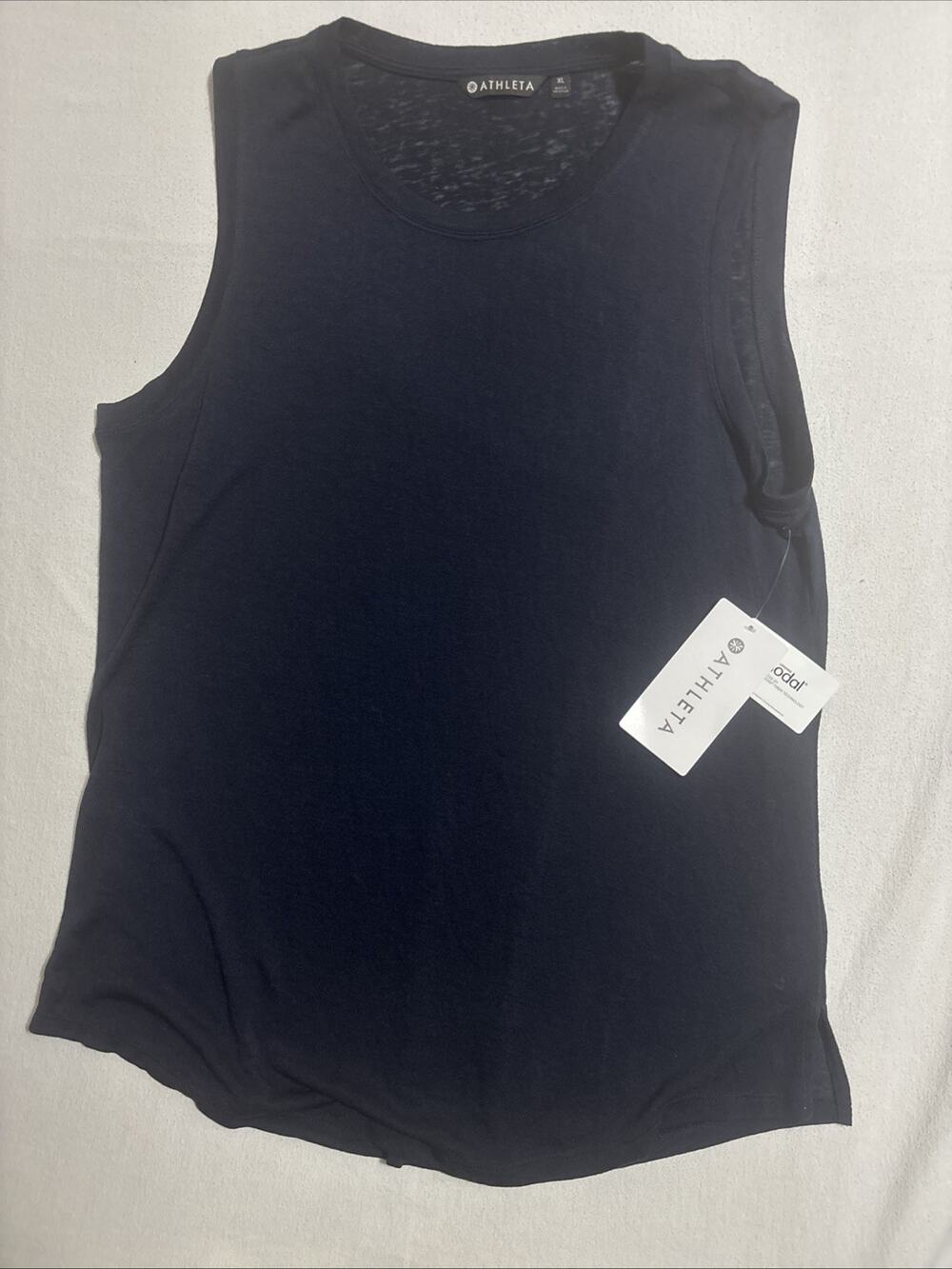 Athleta Breezy Tank Navy Blue Sleeveless Yoga Gym Top XL NWT 384043